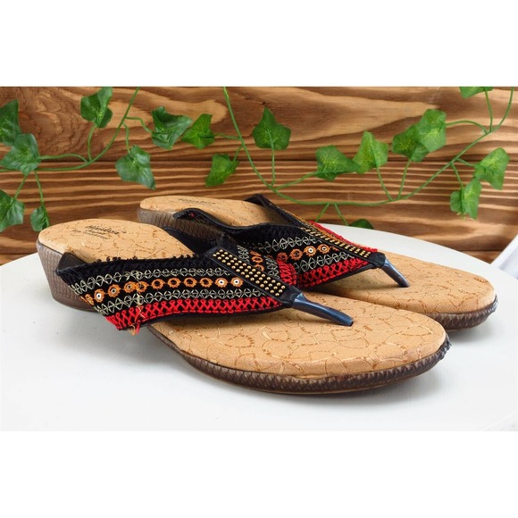 Himalaya Sz 41 M Black Flip Flop Fabric Women Sandals‎ - Picture 4 of 12